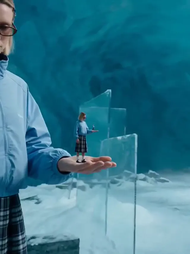 Selfception visual effects preview: A repeating miniature figure creates a recursive camera zoom.